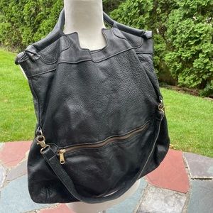 Anna Corina Foley Original Large Black Leather Tote